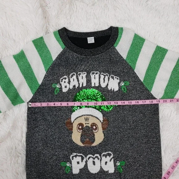 Pug holiday christmas sweater one size - Picture 5 of 11